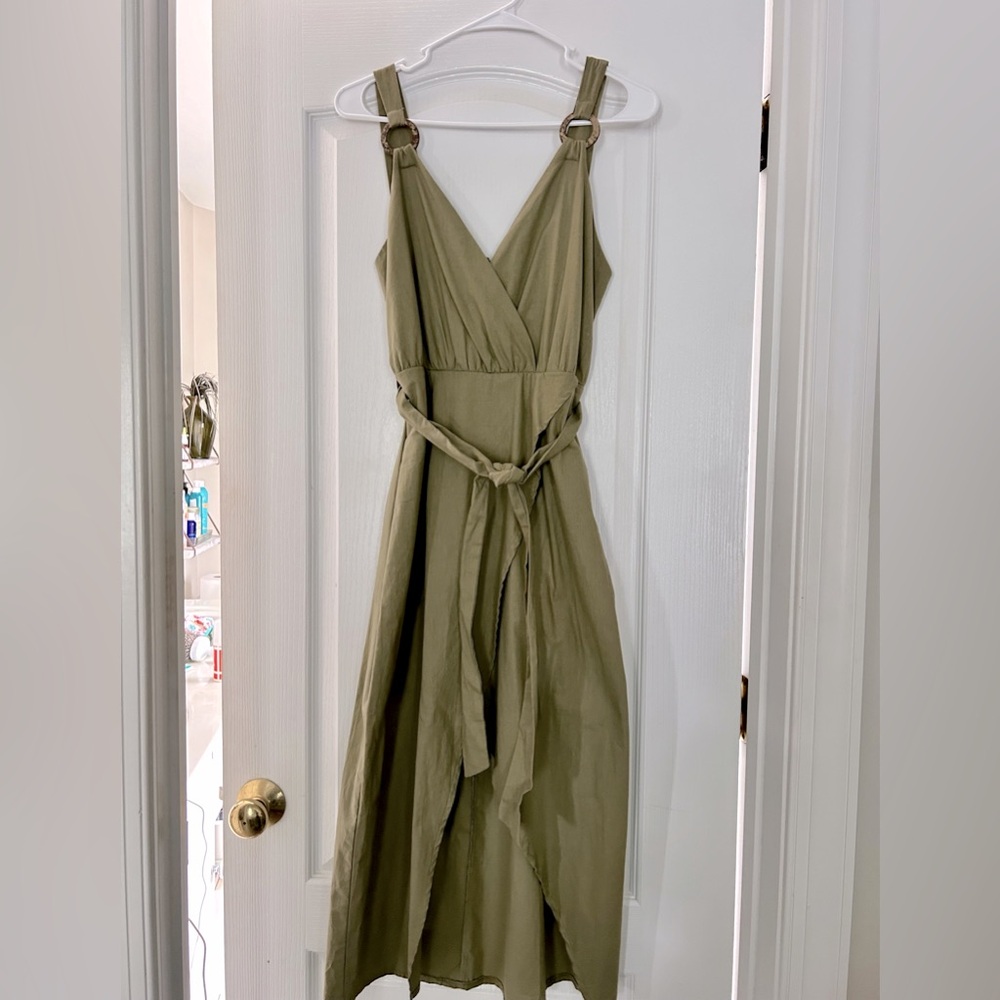 Olive wrap dress—size medium
